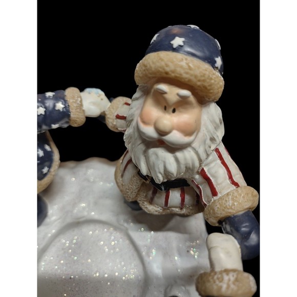 VTG USA Santa Candle Holder Patriotic Christmas 2002 Home Interiors Americana - Picture 7 of 12